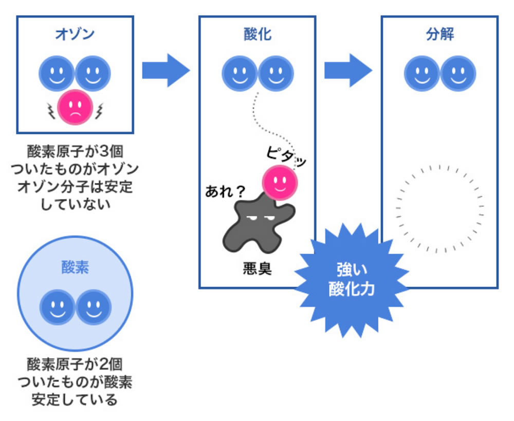 オゾンの力で強力除菌・脱臭