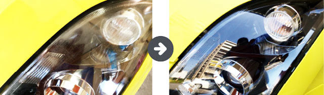 レンズまでクラック割れしている劣化軽度状態